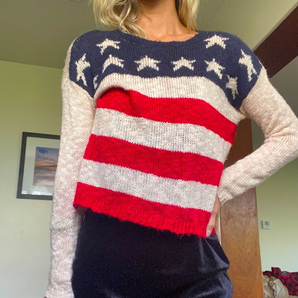USA American flag sweater